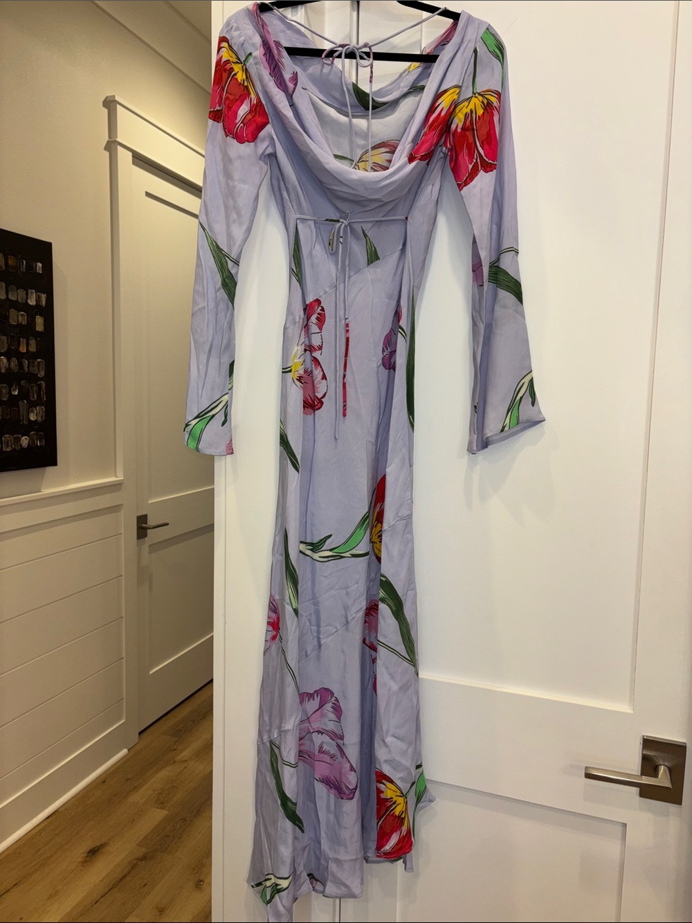Free People Zadie Diagonal Seam Midi Dress Purple Floral Small NWT Feminine $168 - Picture 7 of 8